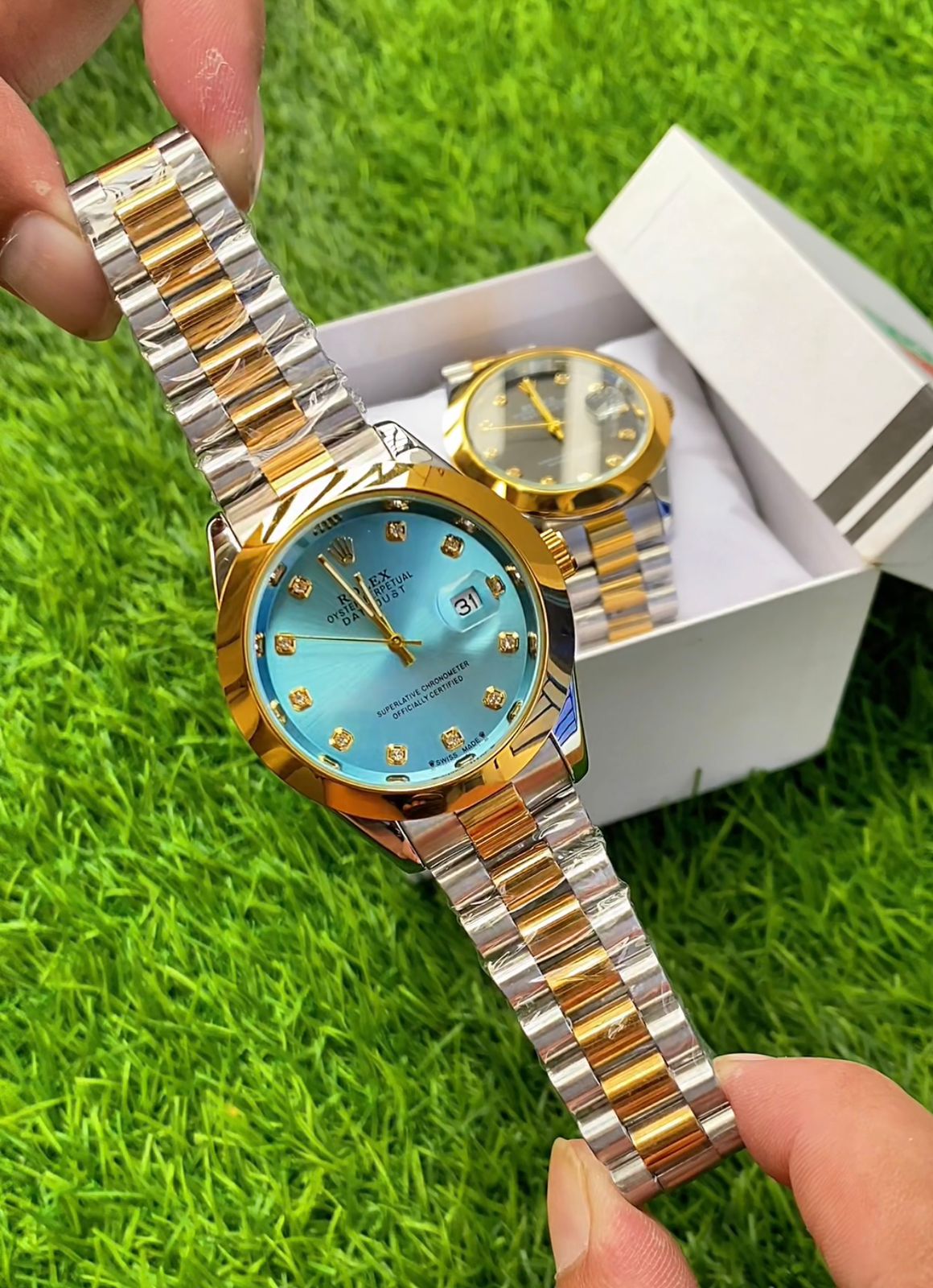 Luxury Stainless Steel Wristwatch with Diamond Markers