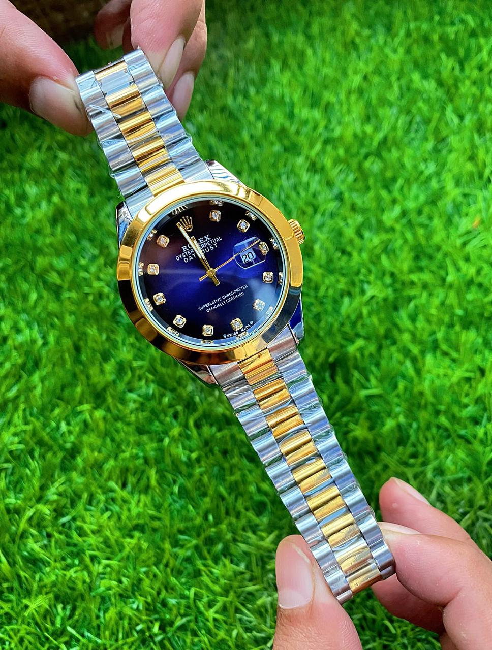 Luxury Stainless Steel Wristwatch with Diamond Markers